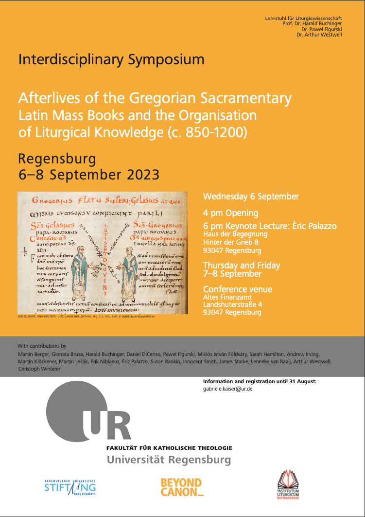You are currently viewing International Symposium: Mixed Sacramentaries, 6th–8th September 2023, Regensburg