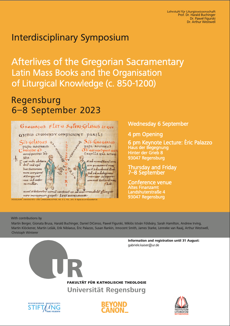 Du betrachtest gerade International Symposium: Mixed Sacramentaries, 6th–8th September 2023, Regensburg