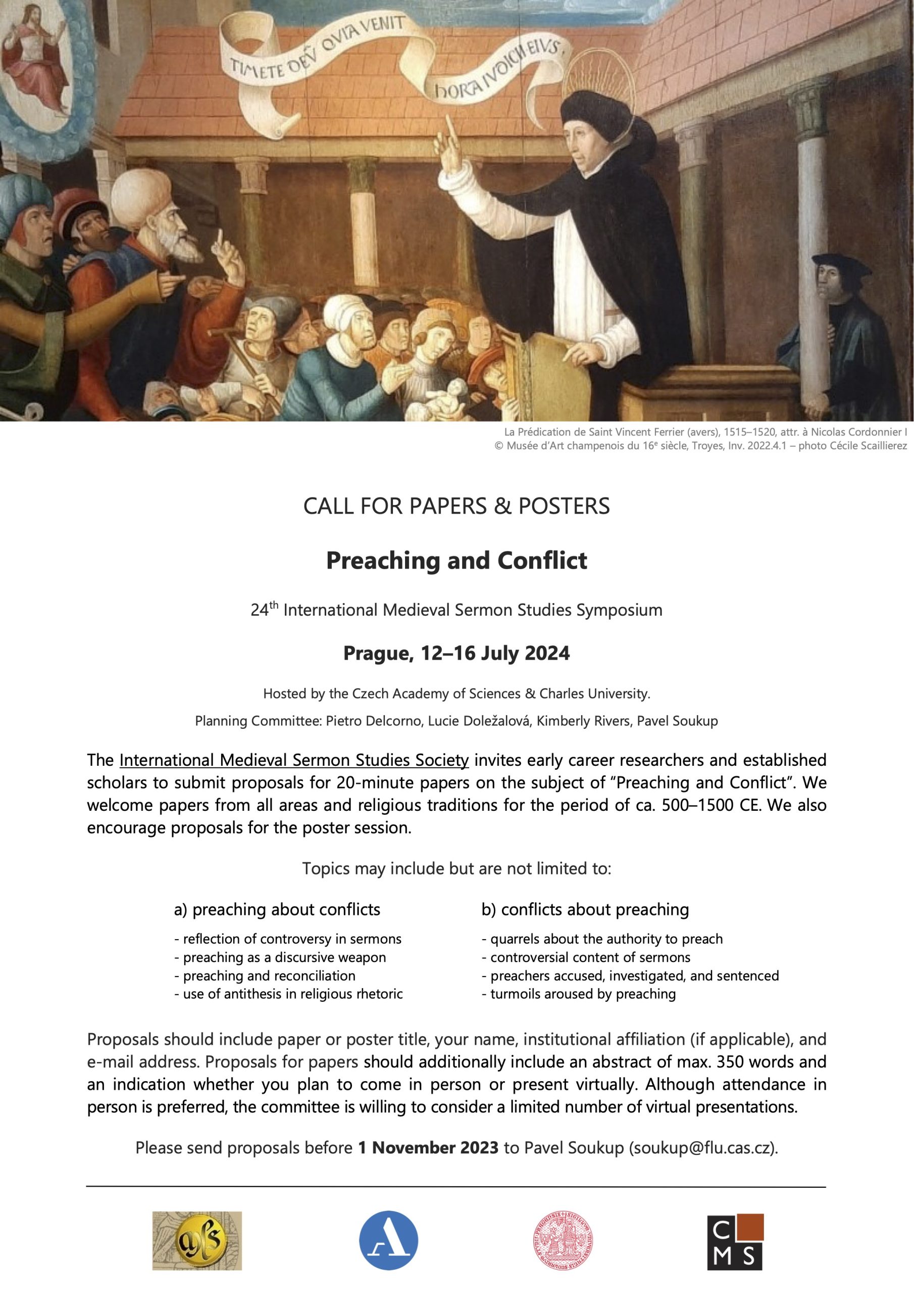 Du betrachtest gerade CFP: Preaching and Conflict. 24th International Medieval Sermon Studies Symposium